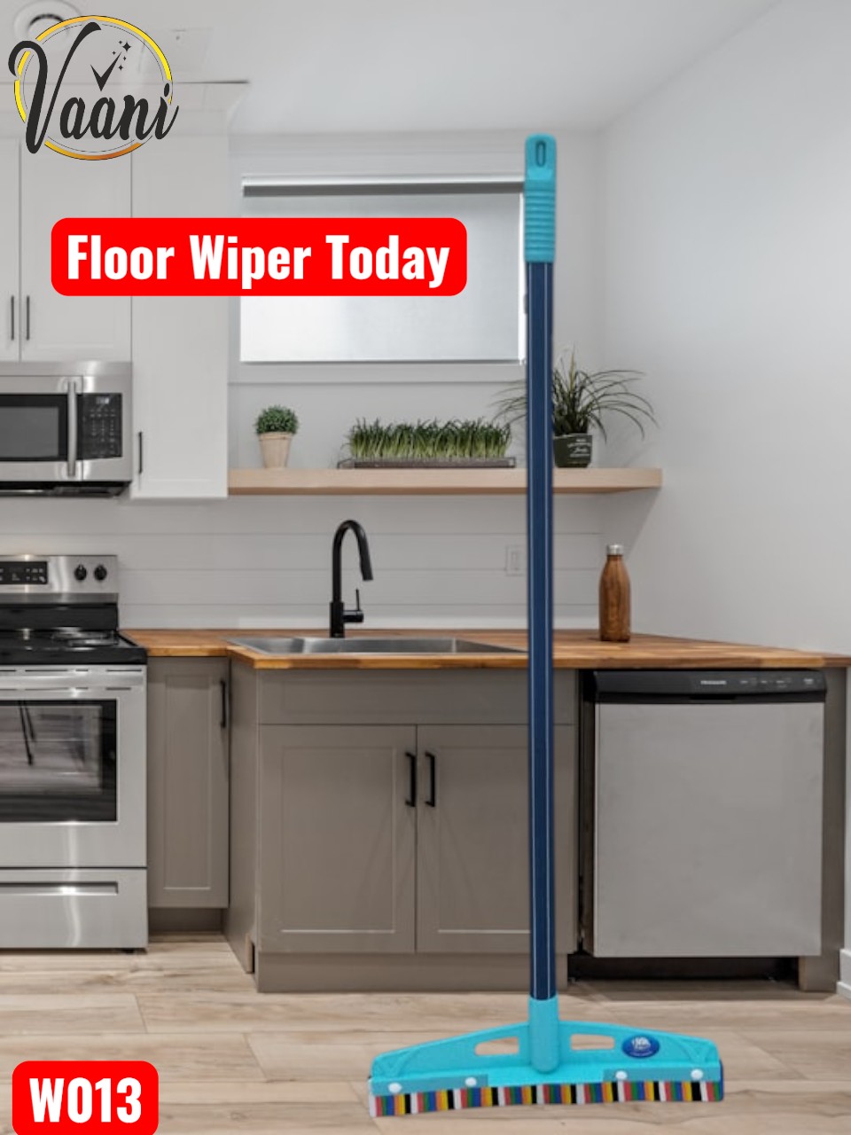 Vaani Today Floor Wiper 16 Inch W013 with Heavy PVC Pipe Vaani Today Floor Wiper 16 inch with 3 feet heavy PVC pipe available in 3 colors – strong floor cleaning wiper